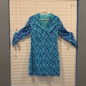 Lily Pulitzer like blue dress. size 10.